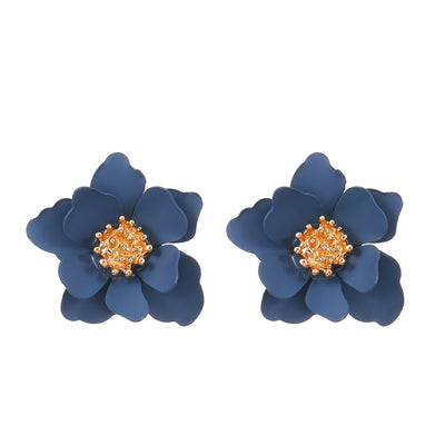Sweet Floral Acrylic Multi-layer Petal Earrings for Women