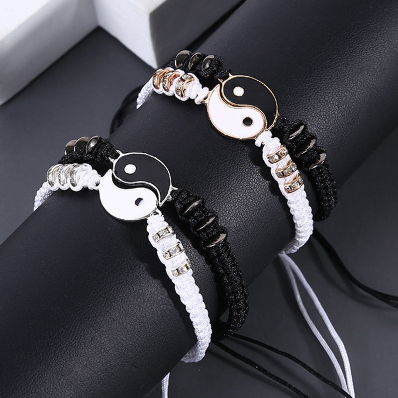 Simple Style Unisex Alloy Rope Bracelets - Yin Yang Design