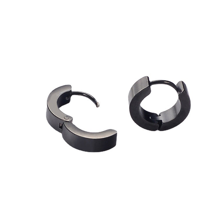 Casual Solid Color Titanium Steel Hoop Earrings