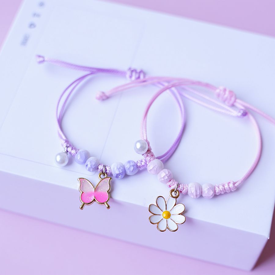 Cute Cartoon Rabbit Carrot Alloy Beaded Friendship Bracelets for Women