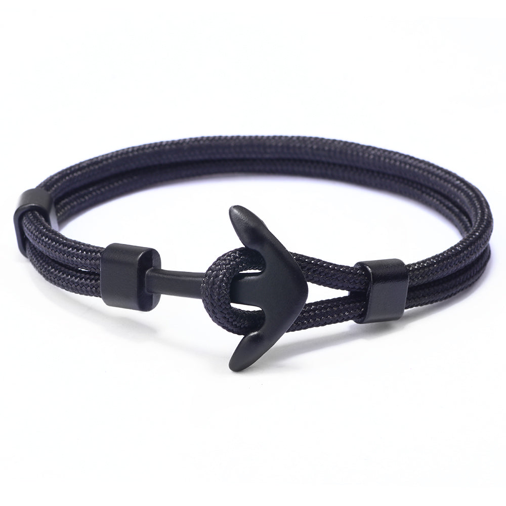 Nautical Anchor Alloy Polyester Unisex Bracelet