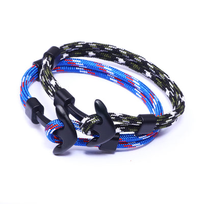 Nautical Anchor Alloy Polyester Unisex Bracelet