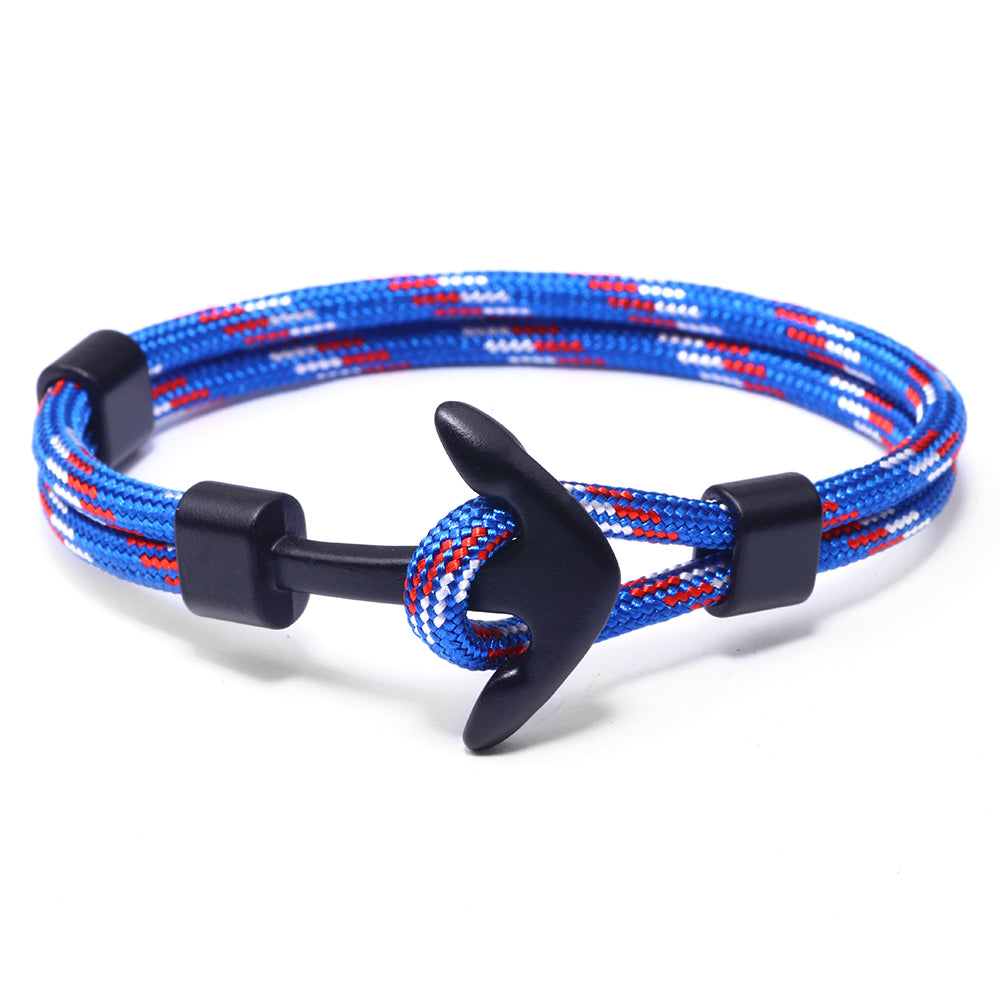 Nautical Anchor Alloy Polyester Unisex Bracelet