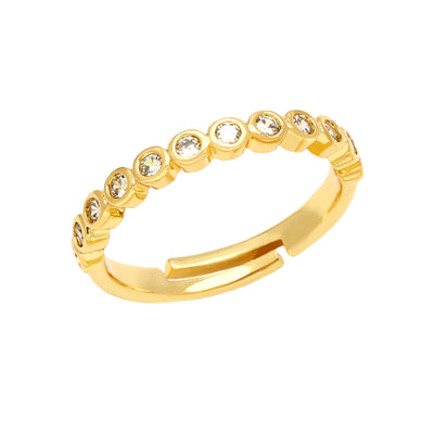 1 Piece Fashion Geometric Copper Plated Zircon Adjustable Open Ring