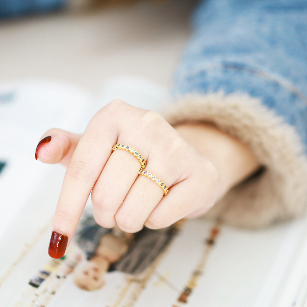 1 Piece Fashion Geometric Copper Plated Zircon Adjustable Open Ring