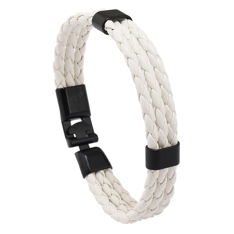 Fashion Multi-Layer Braided PU Leather Men's Bracelet