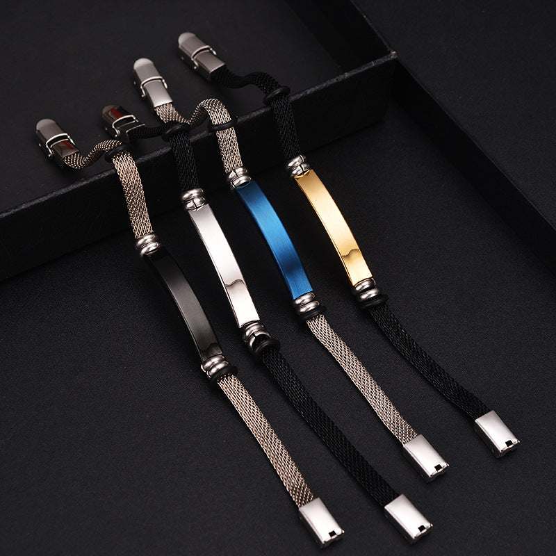 Original Design Solid Color Stainless Steel Personalized Couple Bangle Bracelet
