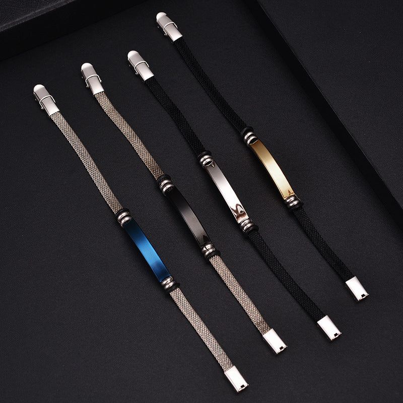 Original Design Solid Color Stainless Steel Personalized Couple Bangle Bracelet