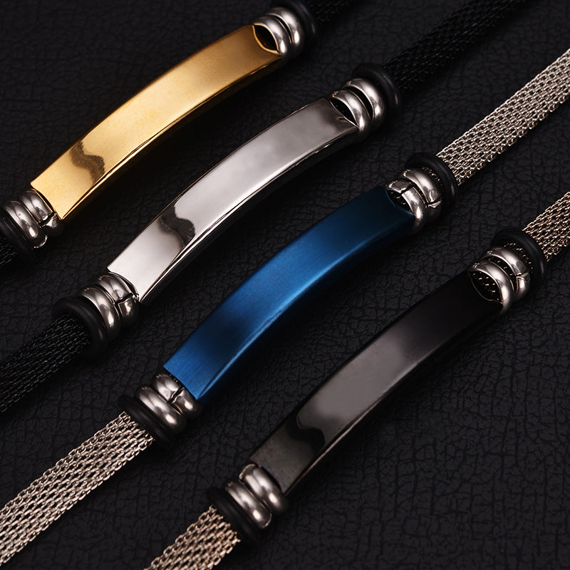 Original Design Solid Color Stainless Steel Personalized Couple Bangle Bracelet