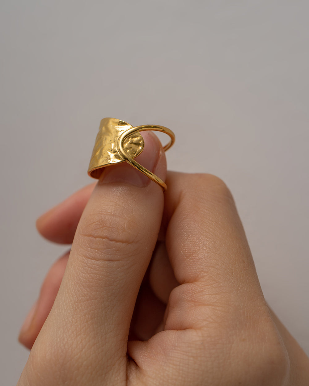 Retro Geometric Stainless Steel Open Ring for Women
