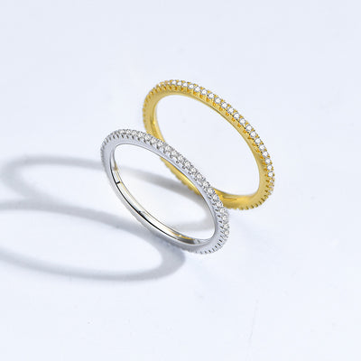 Retro Geometric 925 Sterling Silver Diamond Ring for Women