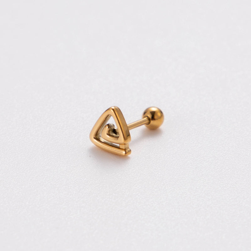1 Piece Retro Punk Korean Style Heart Shape Butterfly 18K Gold Plated Stainless Steel Ear Stud