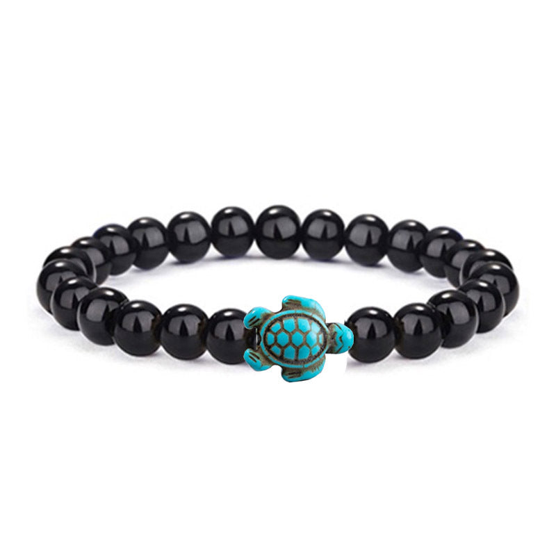Retro Tortoise Turquoise Agate Tiger Eye Unisex Stretch Bracelet