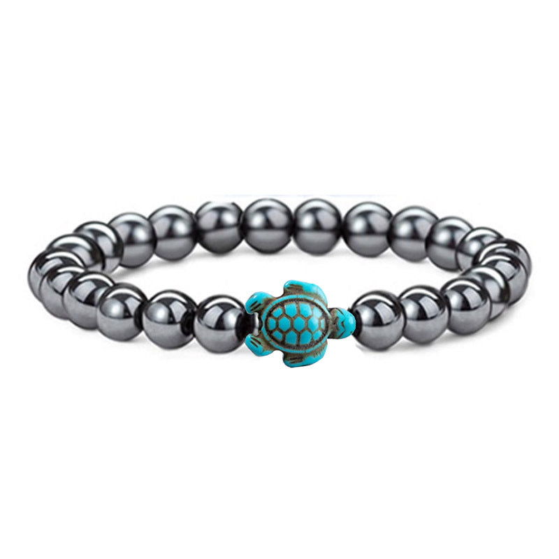 Retro Tortoise Turquoise Agate Tiger Eye Unisex Stretch Bracelet