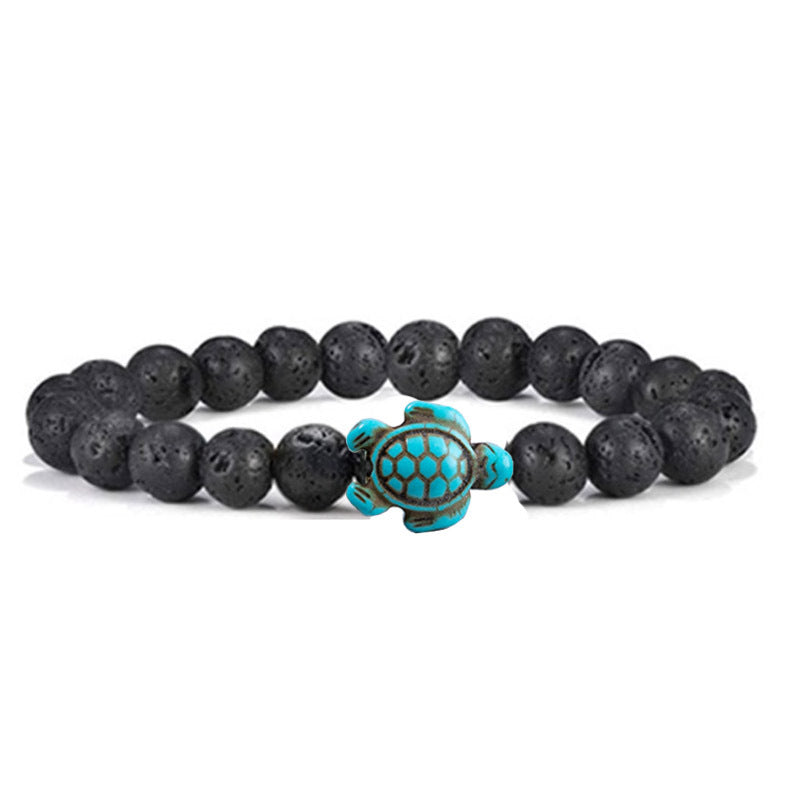 Retro Tortoise Turquoise Agate Tiger Eye Unisex Stretch Bracelet