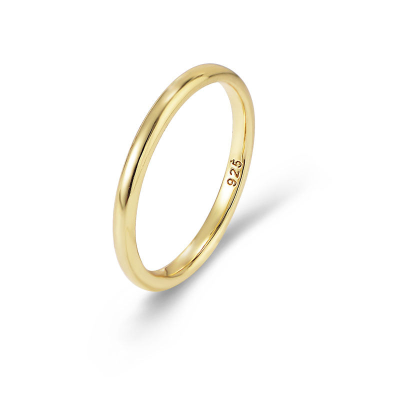 Minimalist Geometric Sterling Silver 14k Gold Plated Ring