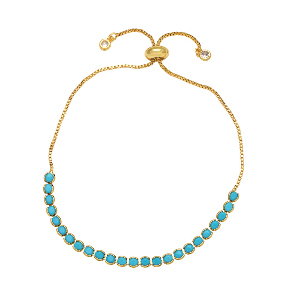 Simple Round Copper Plated Adjustable Zircon Bracelet