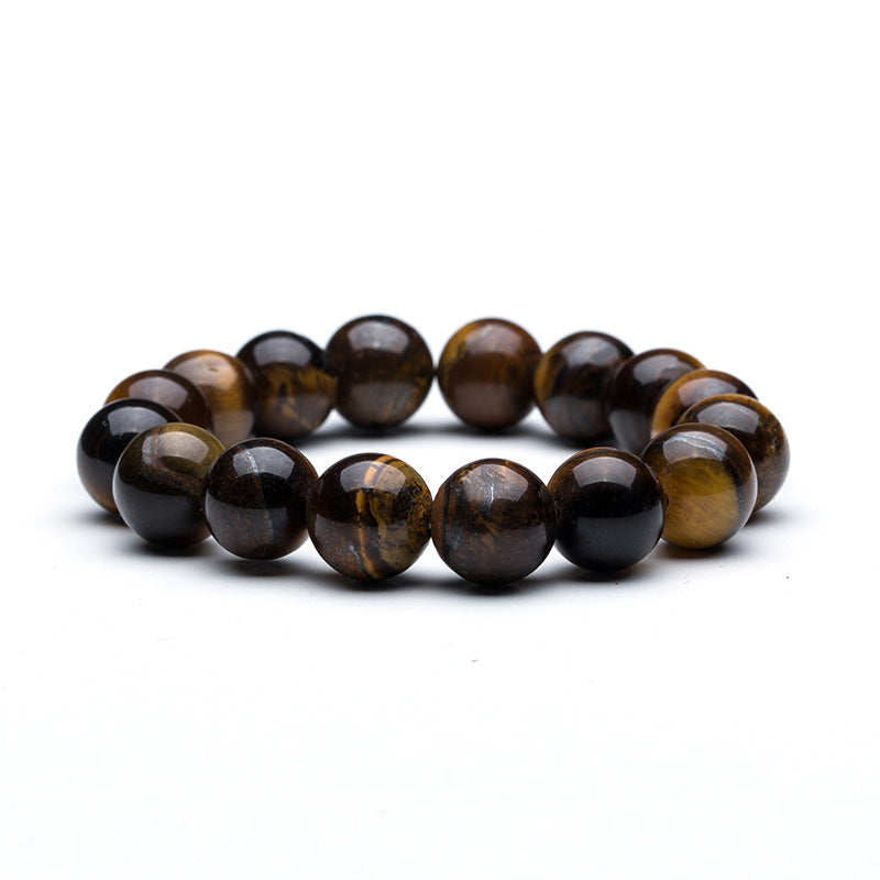 10mm Turquoise & Tiger Eye Beaded Elastic Bracelet