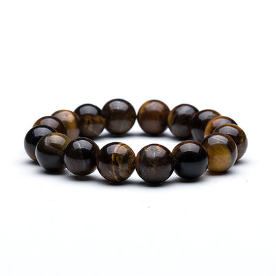 10mm Turquoise & Tiger Eye Beaded Elastic Bracelet