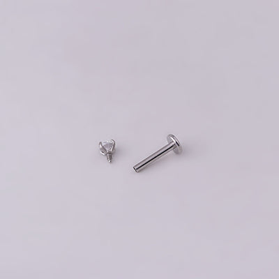 3MM Round Zircon Stainless Steel Labret Piercing Jewelry
