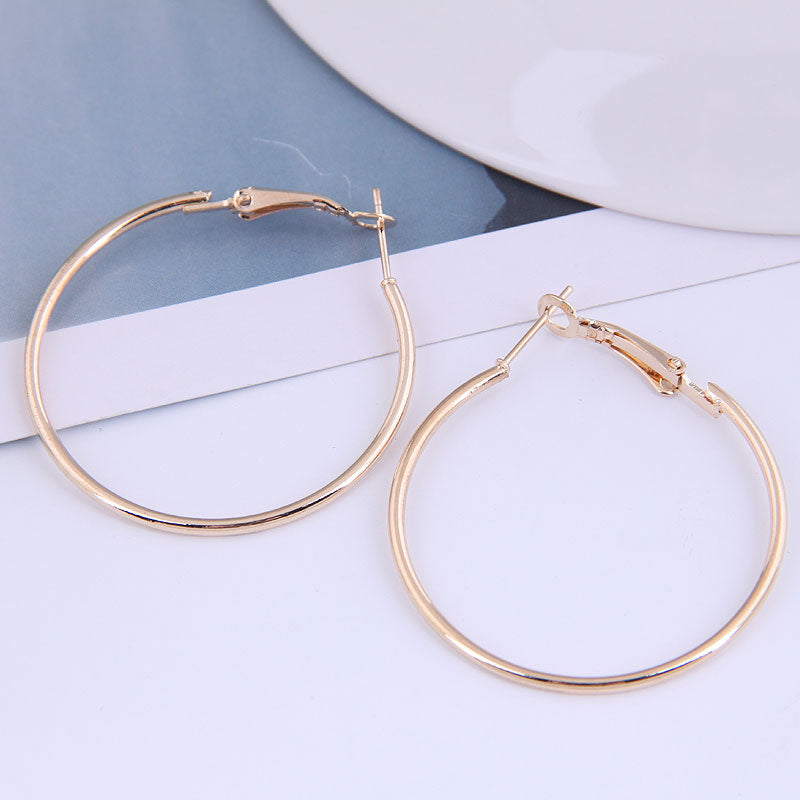 40mm Fashion Metal Glossy Hoop Earrings