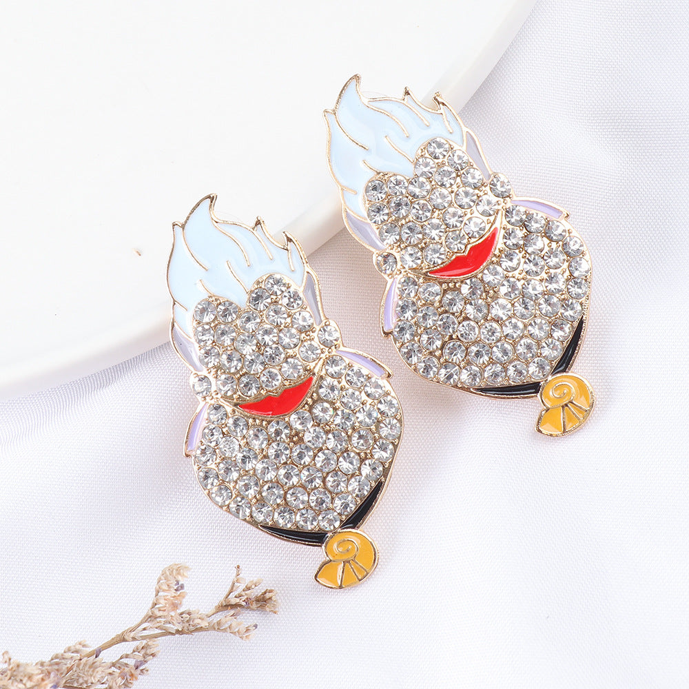 Creative Cartoon Halloween Ghost Earrings - Personalized Funny Design