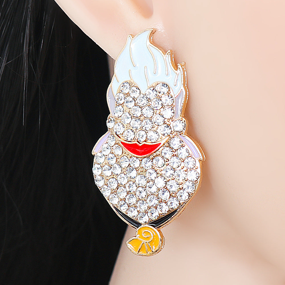 Creative Cartoon Halloween Ghost Earrings - Personalized Funny Design