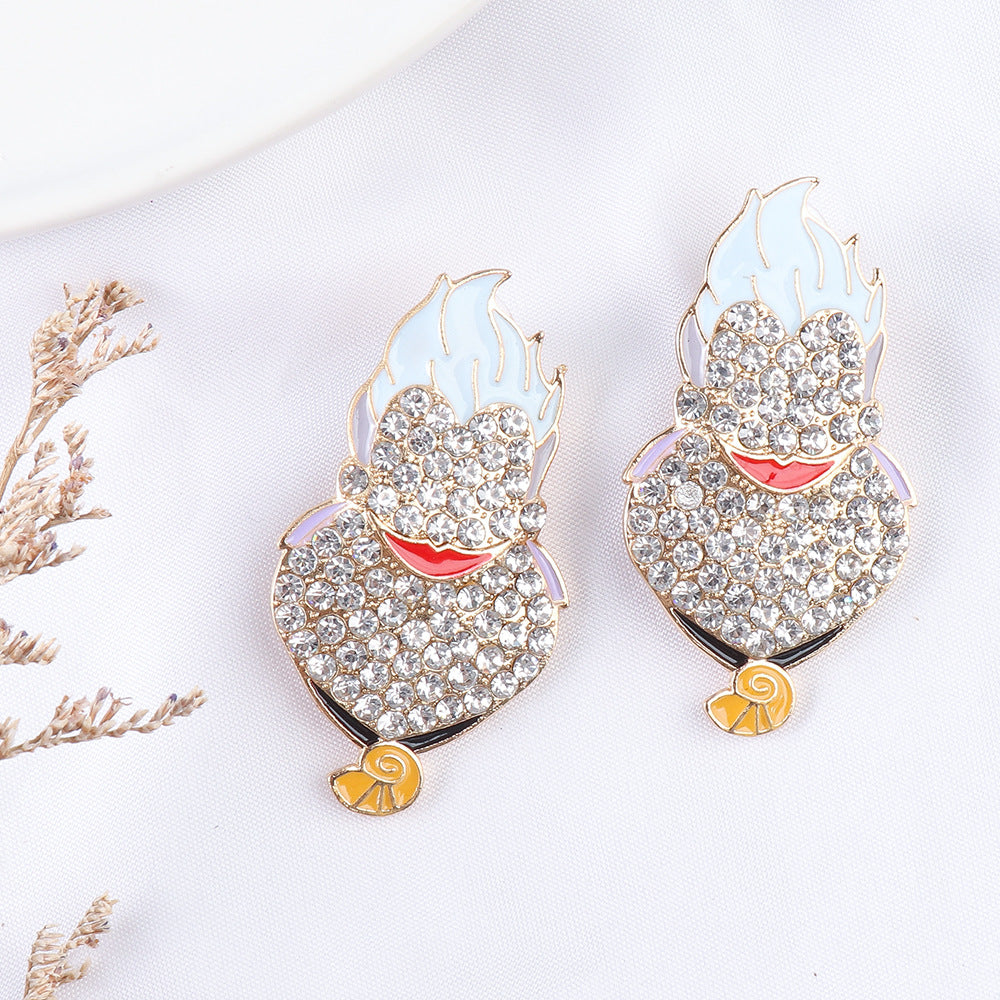 Creative Cartoon Halloween Ghost Earrings - Personalized Funny Design
