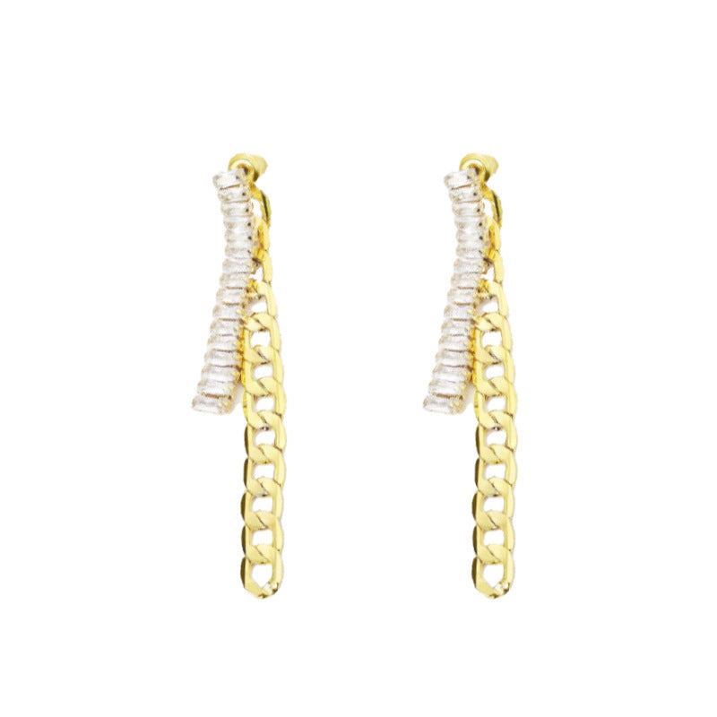 925 Silver Needle Zircon Chain Tassel Earrings - Trendy Long Statement Earrings for Women 2023