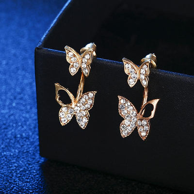 Butterfly Hollow Design Versatile Earrings with Rhinestones