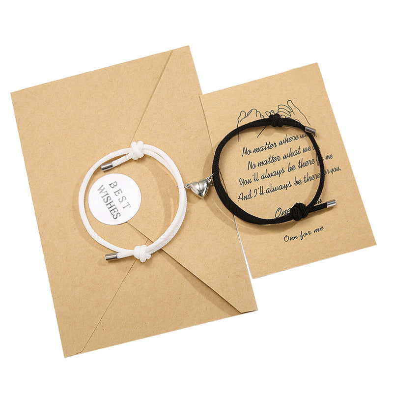 Alloy Heart Magnetic Couple Bracelets Set
