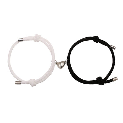 Alloy Heart Magnetic Couple Bracelets Set