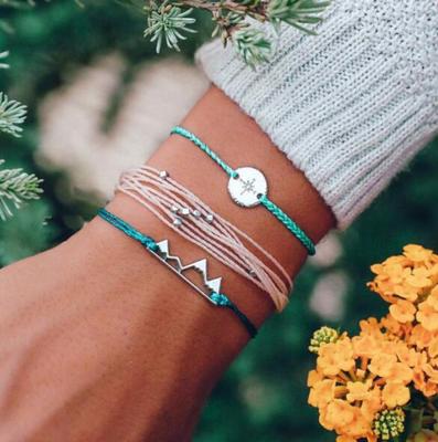 Alloy Geometric Love Heart Charm Bracelet Set