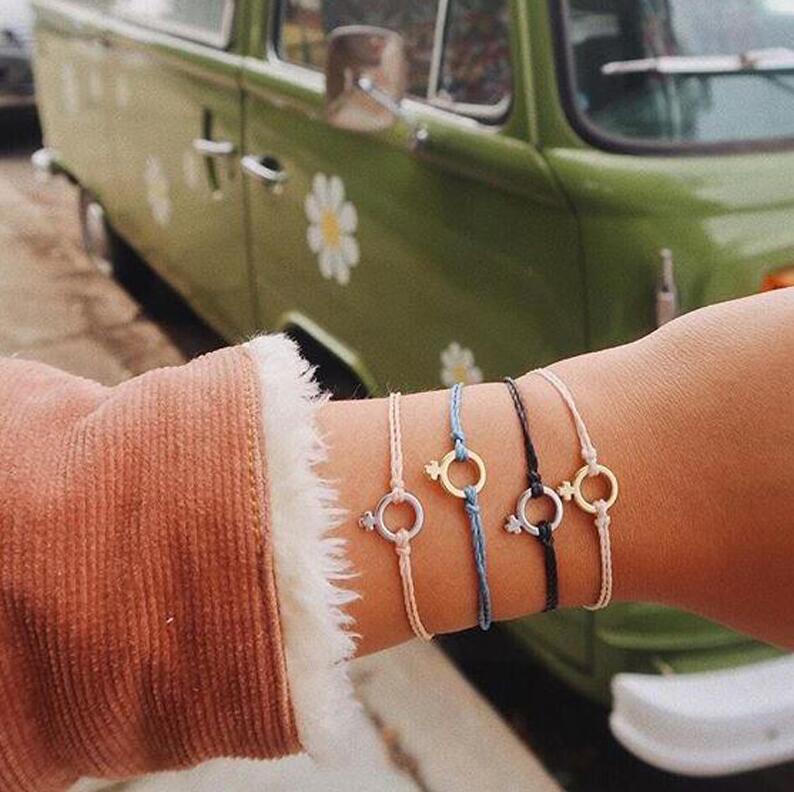 Alloy Geometric Love Heart Charm Bracelet Set