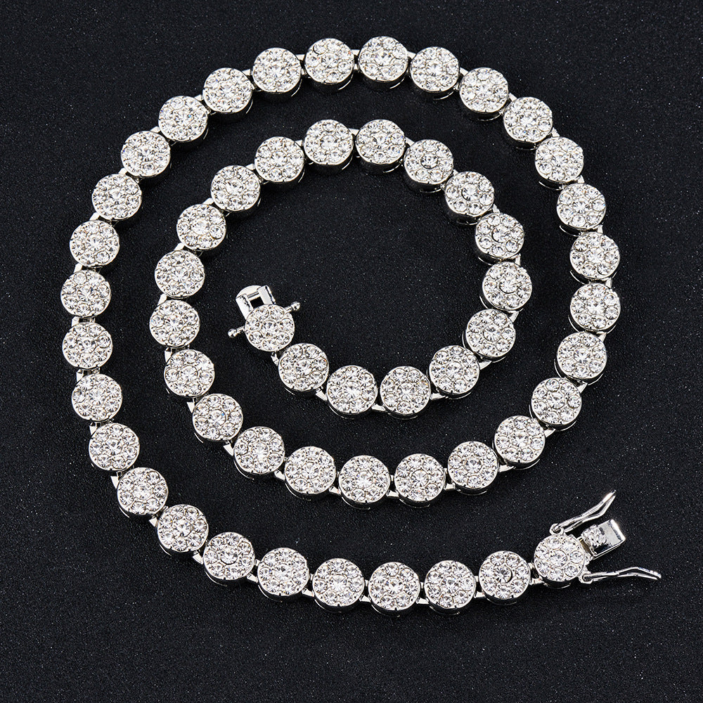 Miami Cuban Link Necklace & 9.5mm Round Geometric Hip Hop Anklet Bracelet