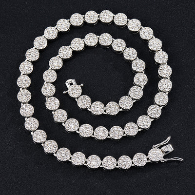 Miami Cuban Link Necklace & 9.5mm Round Geometric Hip Hop Anklet Bracelet