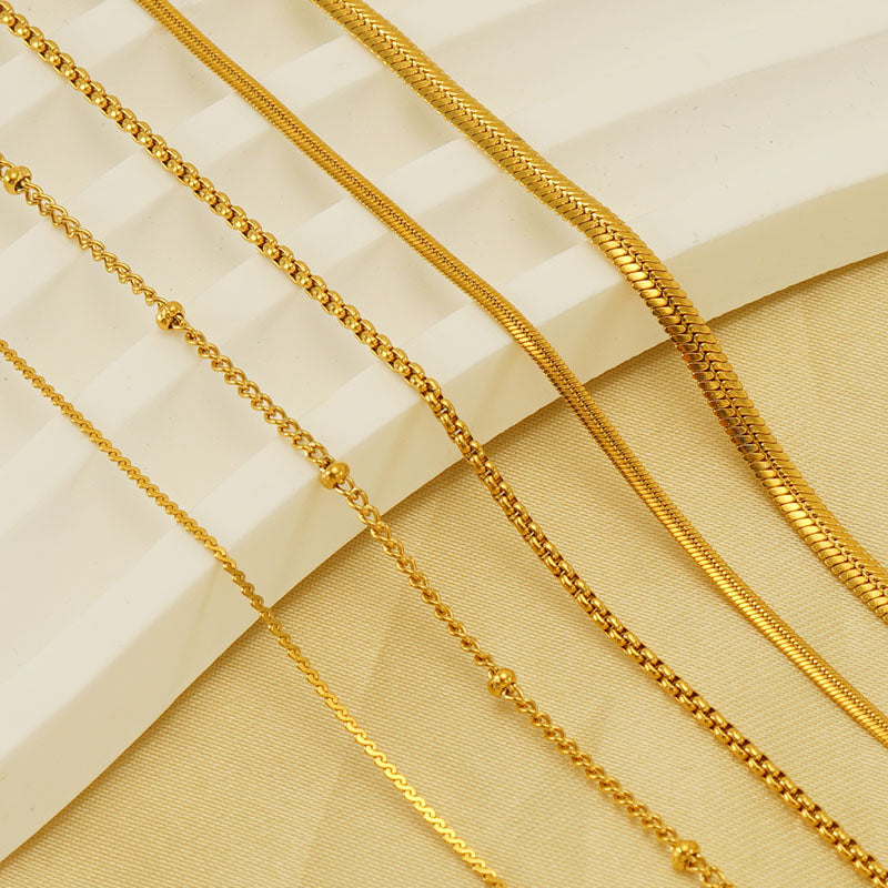 Geometric Stainless Steel 18K Gold Plated Letter Pendant Necklace