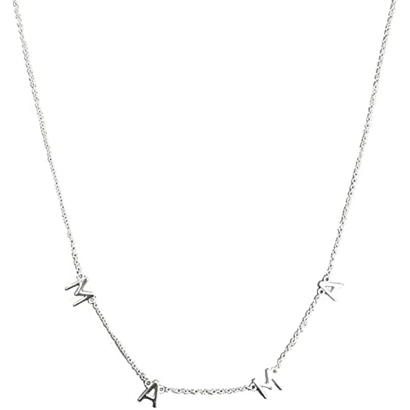 Gold Plated Mama Letter Pendant Necklace