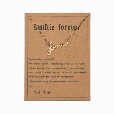 Simple Letter Stainless Steel Pendant Necklace - Gold Plated Fashion Accessory