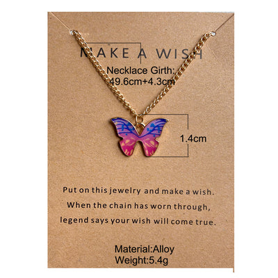 Bohemian Butterfly Pendant Alloy Necklace Set