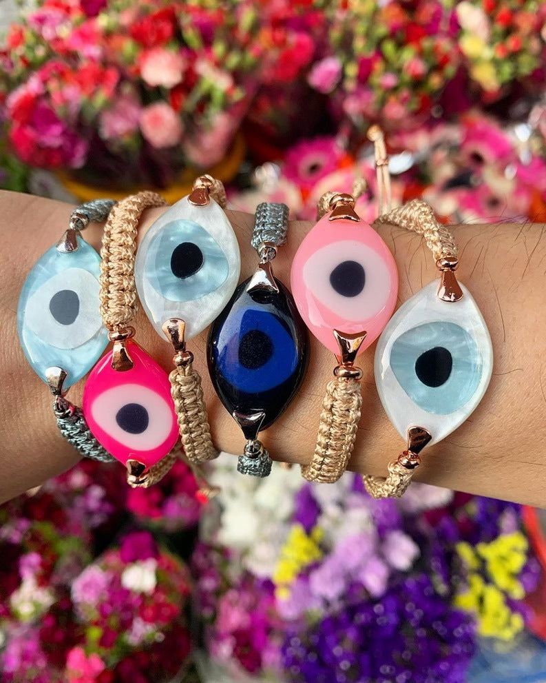 Bohemian Handcrafted Evil Eye Acrylic Bracelet