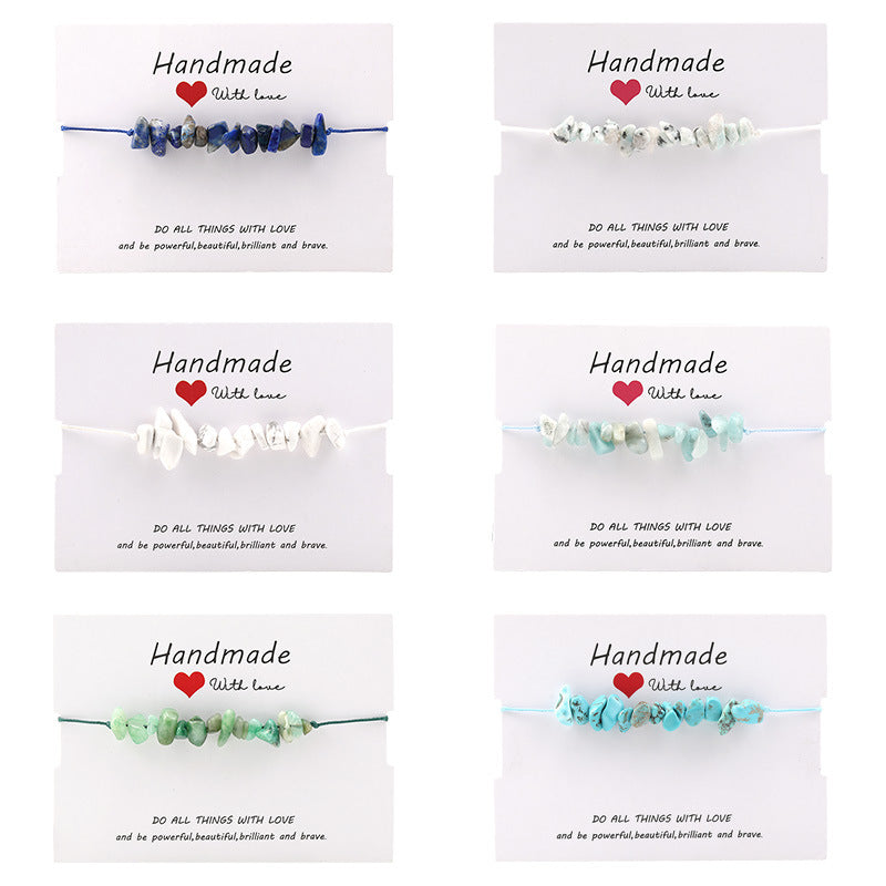 Bohemian Irregular Natural Stone Handmade Rope Bracelets for Women