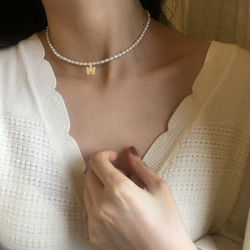 Bohemian 18K Gold Plated Alphabet Necklace with Zircon Charms