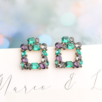 Bohemian Square Glass Alloy Earrings for Women