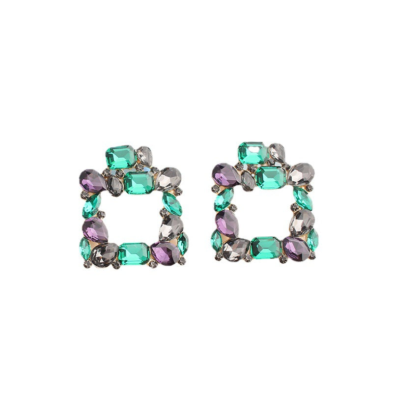 Bohemian Square Glass Alloy Earrings for Women