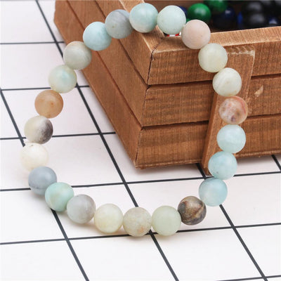 8mm Natural Stone Beaded Bracelet