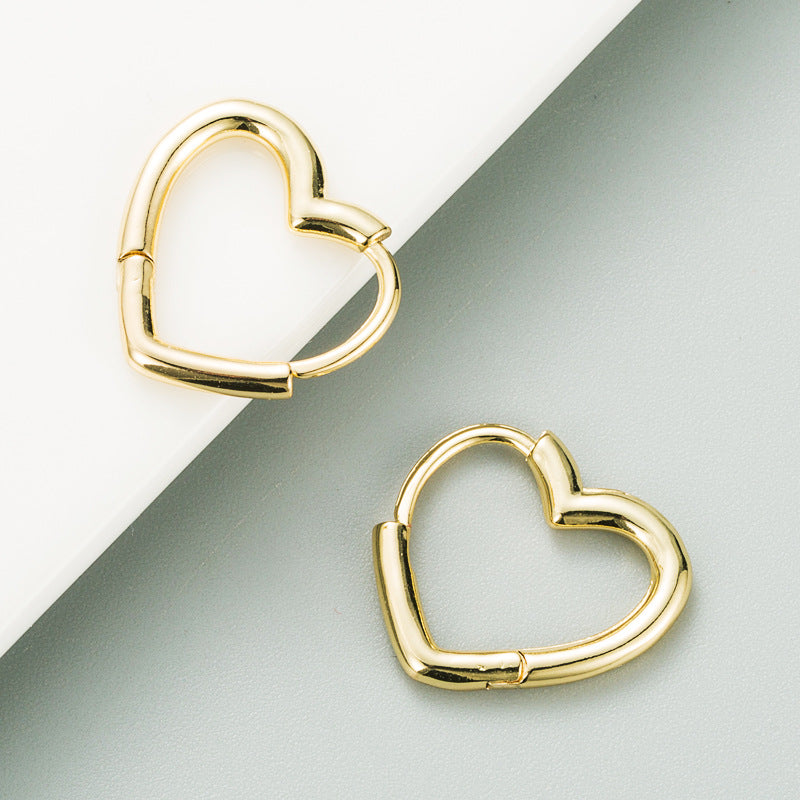 18K Gold Plated Heart-Shaped Minimalist Earrings