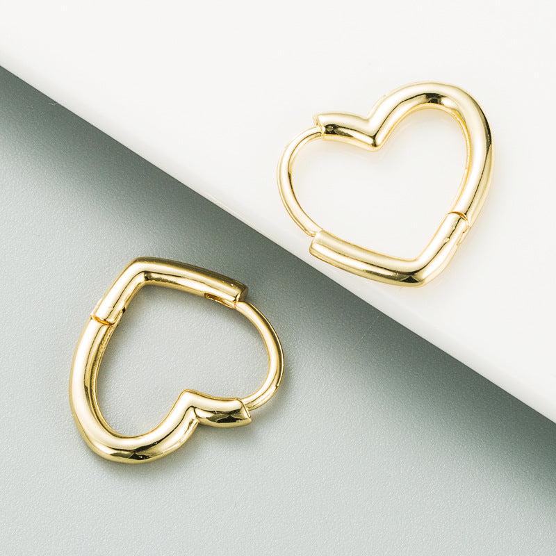 18K Gold Plated Heart-Shaped Minimalist Earrings