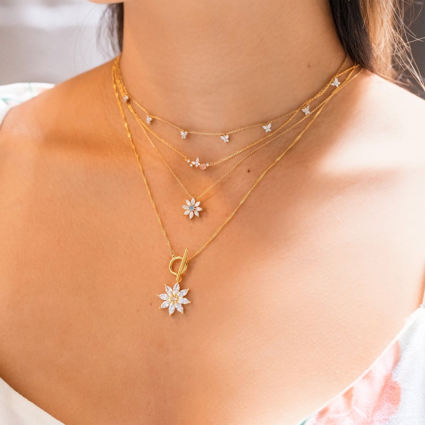 18K Gold Plated Butterfly Clavicle Chain Necklace