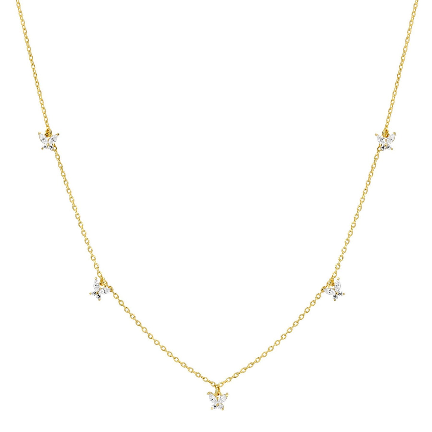 18K Gold Plated Butterfly Clavicle Chain Necklace